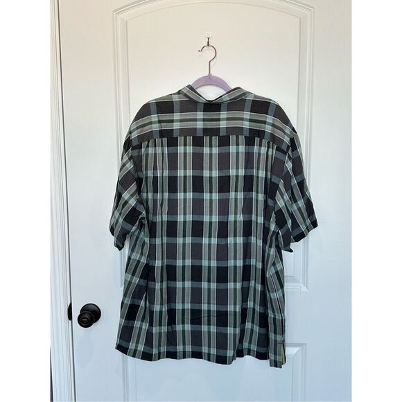 Tommy Bahama Gray Plaid 100% Silk Button Down Shirt Size XL - Picture 4 of 6